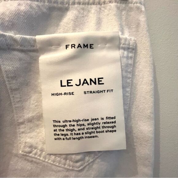 Le Jane high-rise straight-leg jeans, Distressed White, Size 25, NWT - Picture 5 of 8